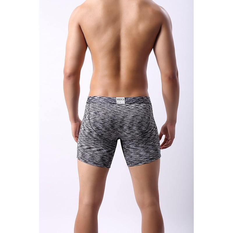 [Whaninti] boxeri lungi pentru bărbați, cu deschidere în față, absorbanți de transpirație și cu uscare rapidă, design relaxat, pentru toate anotimpurile, negru, mărimea S