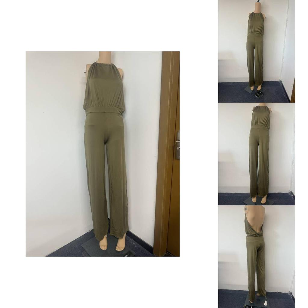 Streetwear-Jumpsuit für Damen mit Patchwork-Design und High-Waist-Passform