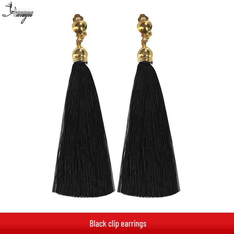 Huayu Dance Earrings: Square, Latin, Belly & Indian Dance Tassel Performance Jewelry