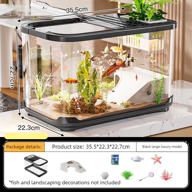 Breeding Container Fish Tank Turtle Tank Aquarium Living Room Balcony Ecological Terrariums Transparent Goldfish Tank Products