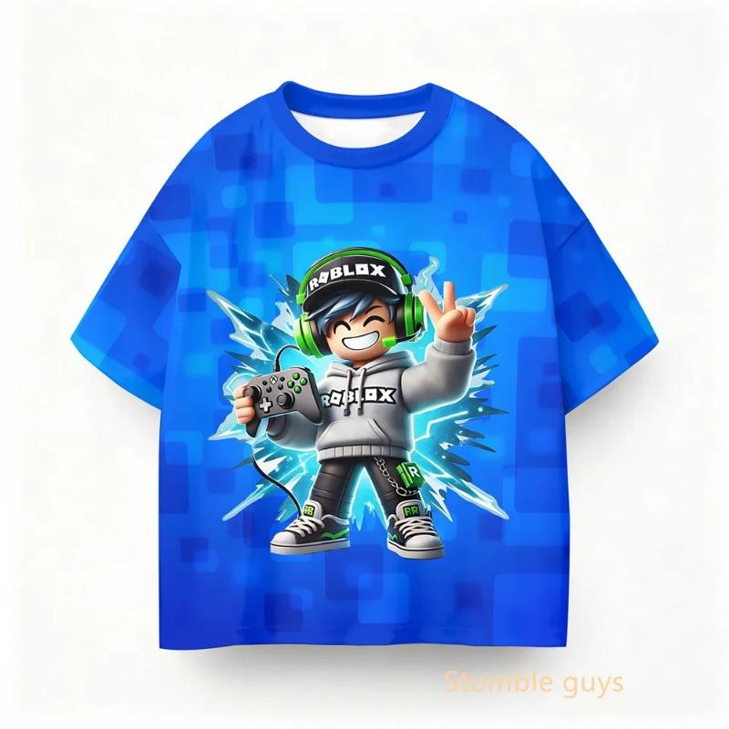 Summer Kids Roblox Game Anime T-shirt Boys Clothes Girls Summer Wear