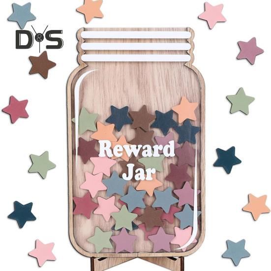Récompense Comportement Enfant Bocal De Récompense Magnétique Enfant - Système Motivation Éducatif En Bois Avec Étoiles - Pour Maison Et École Motivation Scolaire Maternelle