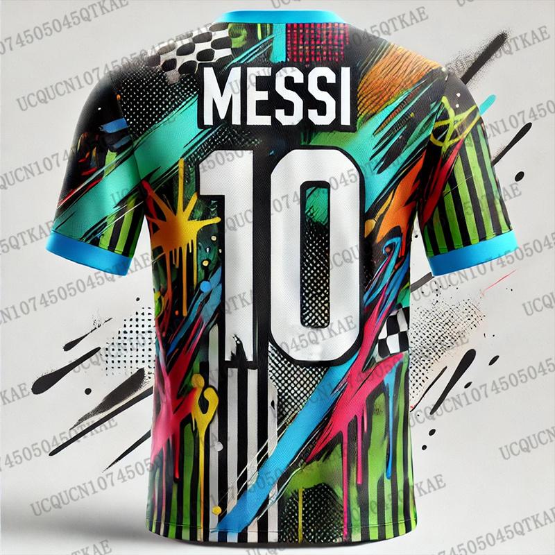 Letní fotbalové tréninkové tričko Top Messi 10 Speciální edice Soutěžní fotbalový dres Dospělí Děti Venkovní Rychleschnoucí Trička