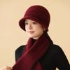 Autumn And Winter Hats Women'S Solid Color Flower High-End Mother Hat Plush Rabbit Fur Warm Knitted Wool Hat