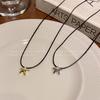 Black Rope Star Necklace Female Collarbone Chain Korea
