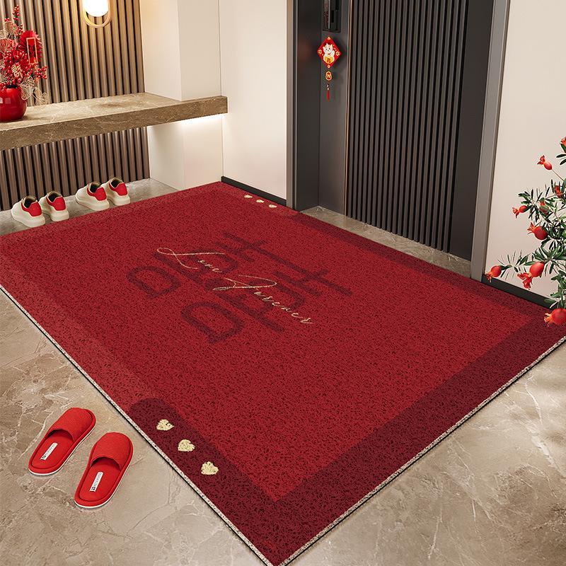 Festive Silk Loop Non-Slip Doormat: Dirt-Resistant, Easy-Clean, Cut-to-Fit Indoor Entryway Mat