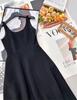 Early Spring U-neck Slim-fit Waistband Vest Dress - Simple Classic Casual Style