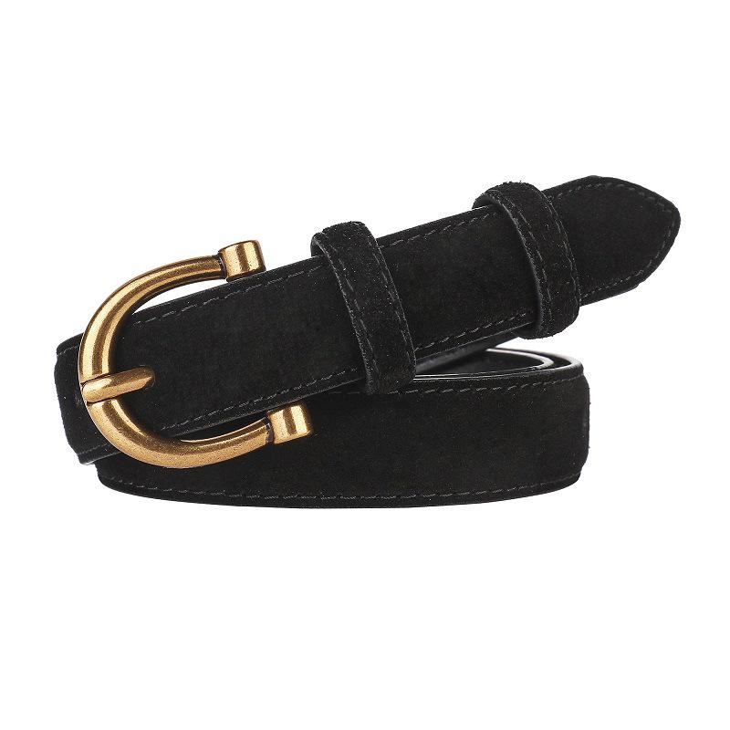 Women's Spring Style Genuine Leather Suede Belt - Versatile, Fashionable, Casual