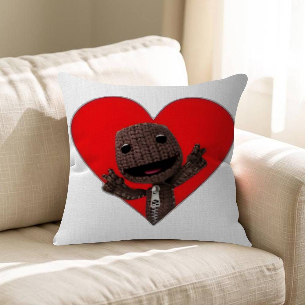 Funny LBP Sackboy Pillow Cushion Cover Pillowcase Living Room Sofa Home Decor Customized