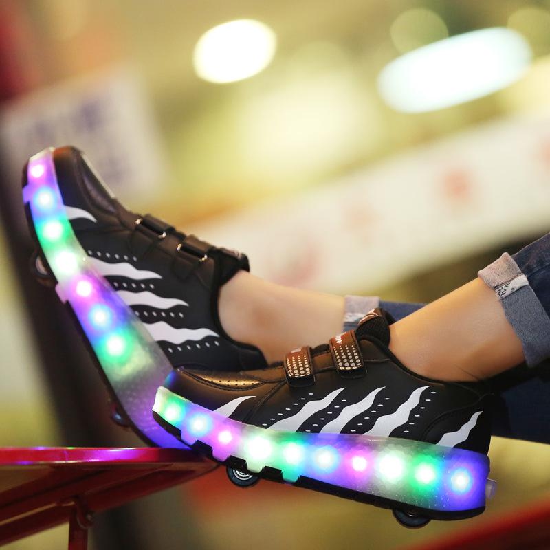 Cross-Border LED Charging Roller Shoes for All Ages - Wheel Shoes In Stock
