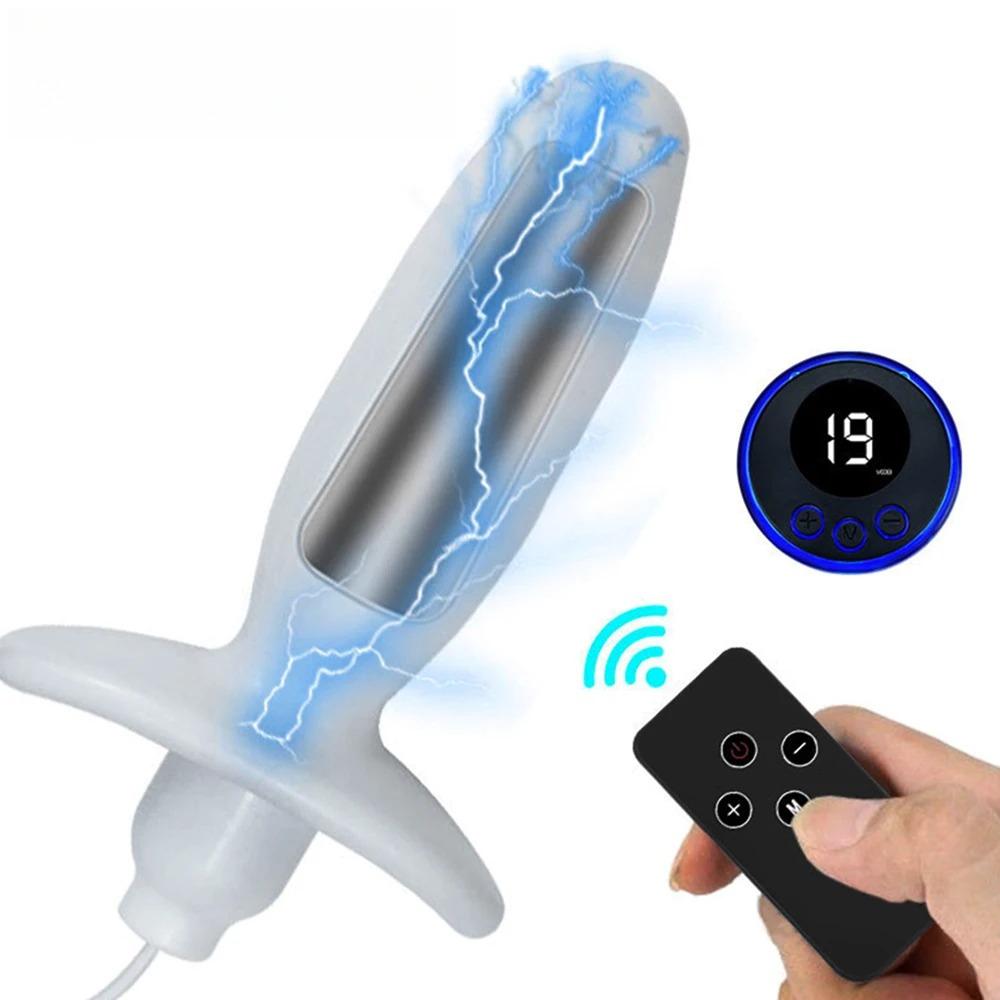 Electric Shock Anal Plug G-Spot Vaginal Massager Wireless Remote Control Sex Shop 12 Modes Masturbator Sex Toys for Men Women