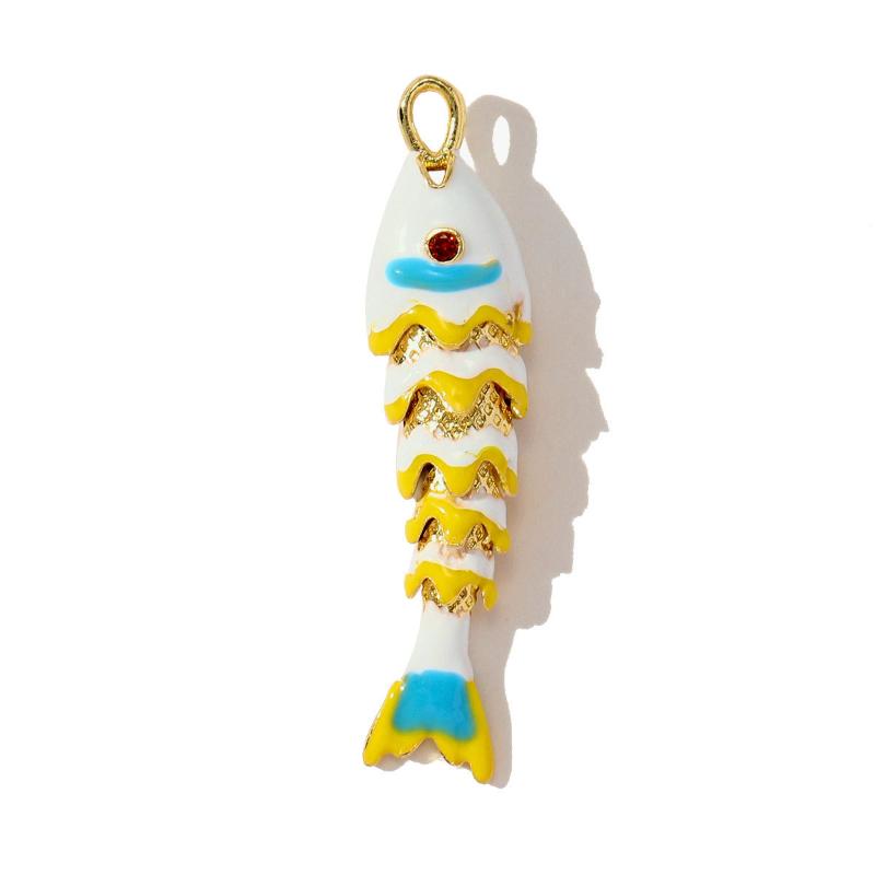 

Carp Plated Enamel Fish Charms Jewelry Accessories Diy Pendants Movable Mini Metal Fish Creative Waterproof Drip Oil Fish Daily as the picture