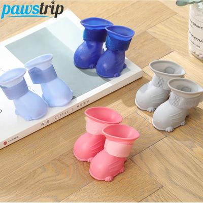 4pcs/set Dog Rainshoes for Small Medium Dogs Anti-slip Rain Boots Anti-dirty Outdoor Dog Shoes Puppy Ankle Boots Dog Accessories