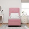 Box Spring Bed with Mattress and Headboard Pink 80 X 200 Cm Velvet