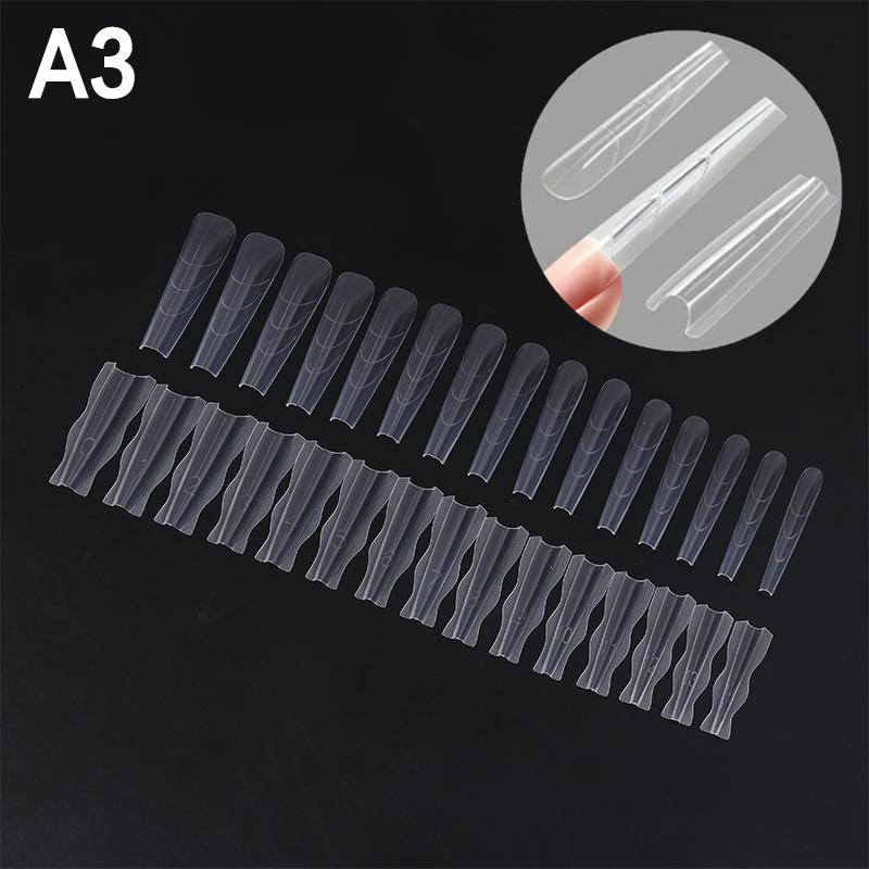 60Pcs Sandwich Nails Forms Nail Mold For Quick Nails Extension Plastic Nail Form Tools For Beginners Professionals Women