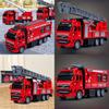 Fire Truck Alloy Inertia Pullback Toy With Rotatable Ladder For Kids Play And Handson Interaction