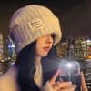 Small hat, seasonal wool hat, knitted hat, new hat, women's winter patch, bag head, ear protection, letter pile to keep warm and show face