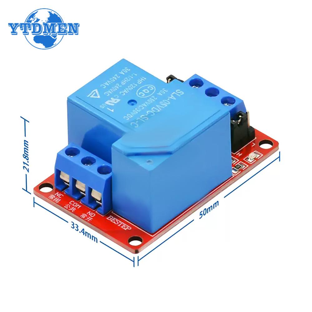 1 Stück 5V 12V Isolationsrelaismodul High/Low-Level-Trigger 30A 1-Kanal-Relaismodule mit Optokoppler-Isolation, für Arduino