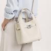 Erste Schicht Rindsleder Gemüsekorb Tasche, Litschi-Muster Crossbody Unterarm Beuteltasche, Echtes Leder Große Kapazität Pendler Kelly Schultertasche