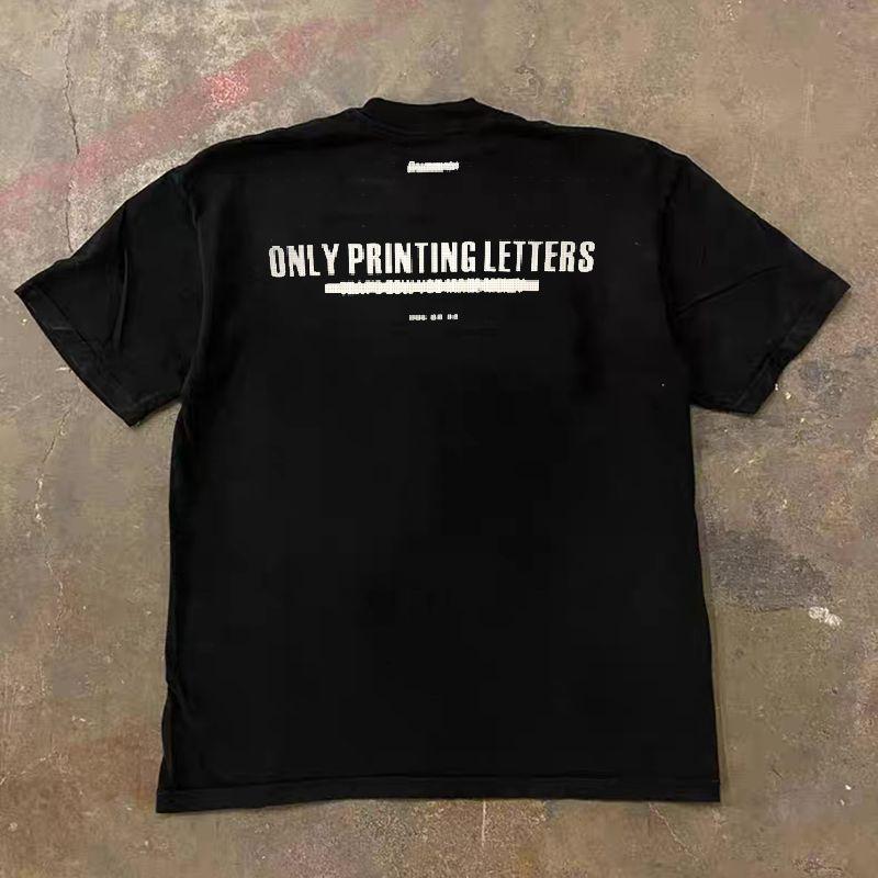 

Зарабатывайте деньги на благотворительность 3a260G Чистый хлопок двойная пряжа! Вверх, человек! Тяжелая футболка с коротким рукавом свободного кроя для пары, женская, мужская 3A [double yarn pure cotton 260g] Black XL