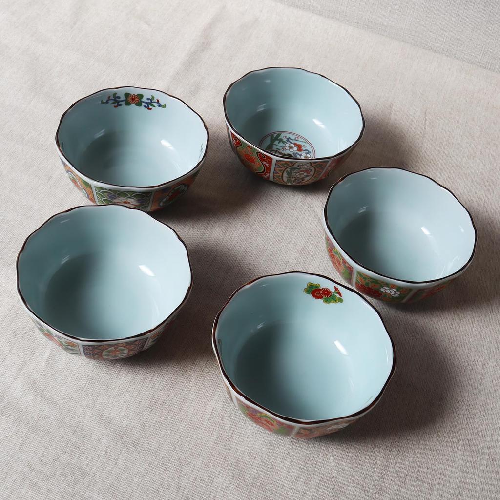 Yuuki Roman Small Bowls (5 pieces), Miyabi, Old Imari Style, Gorgeous and Ornate [Arita Ware, Made in Japan]