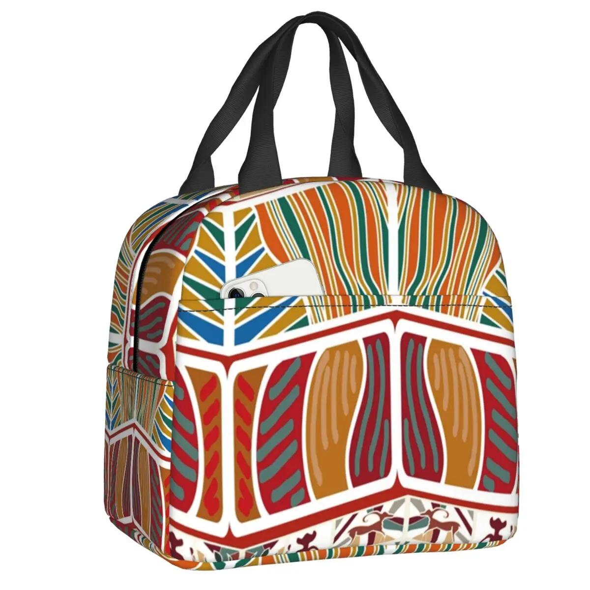 

Стильные и уникальные африканские принты Анкары, узорчатые дизайны, изолированные сумки для ланча, стиль Богемия, многоразовый термохолодильник, коробка для бенто 22x20x13CM белый