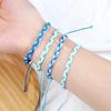 Adjustable Colorful Three-Strand Braided Waxed Thread Bracelet Set for Couples and Handmade Jewelry