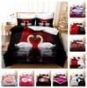 3D Modern Romantic Love Series Bedding Set Newly Married Room Quilt and Pillow Case AU240 * 270 Super Size Couple Room Soft Home Decoration
