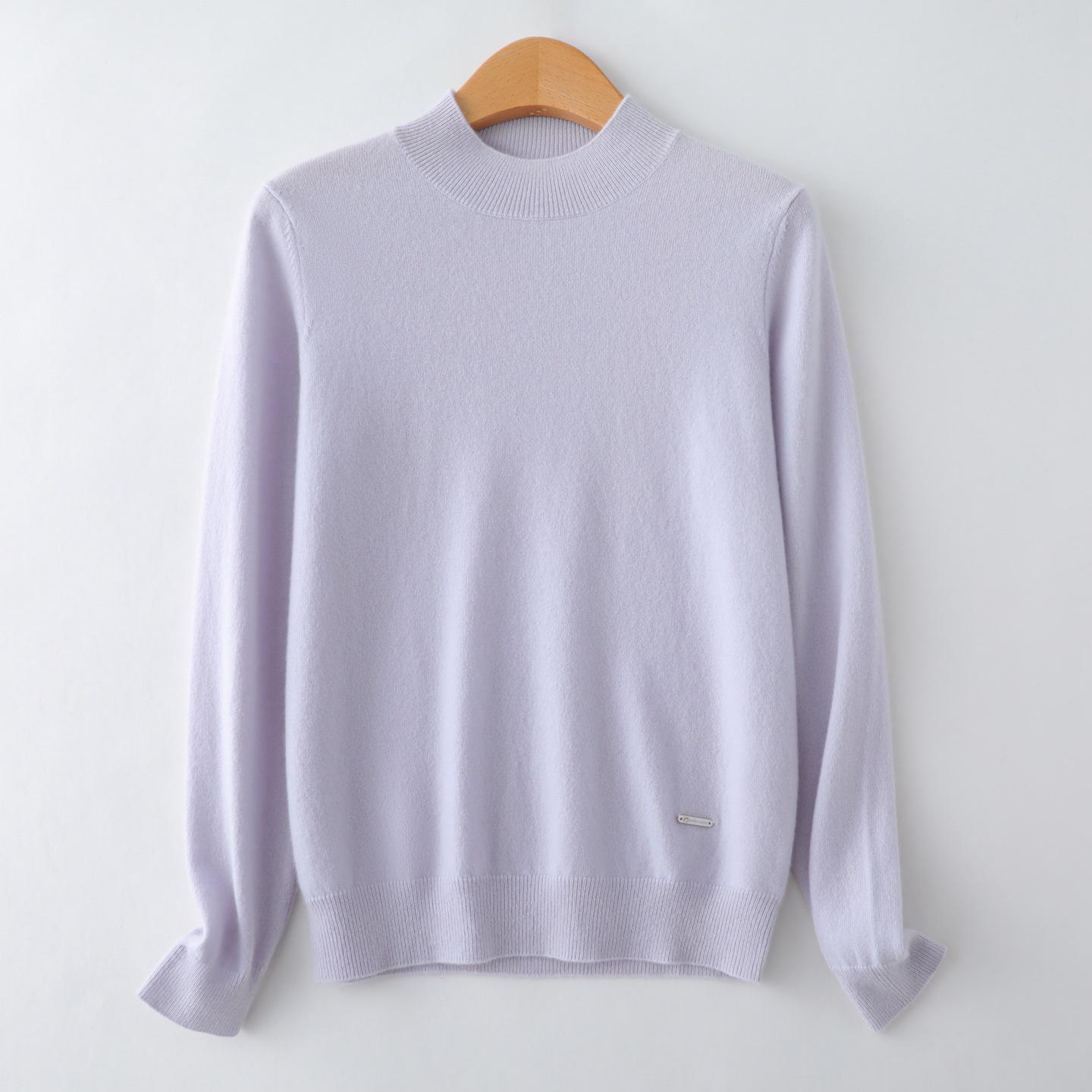 AutumnWinter Women s Pure Cashmere Semi-High Neck Loose Knitted Sweater Pullover Medium 14298₽