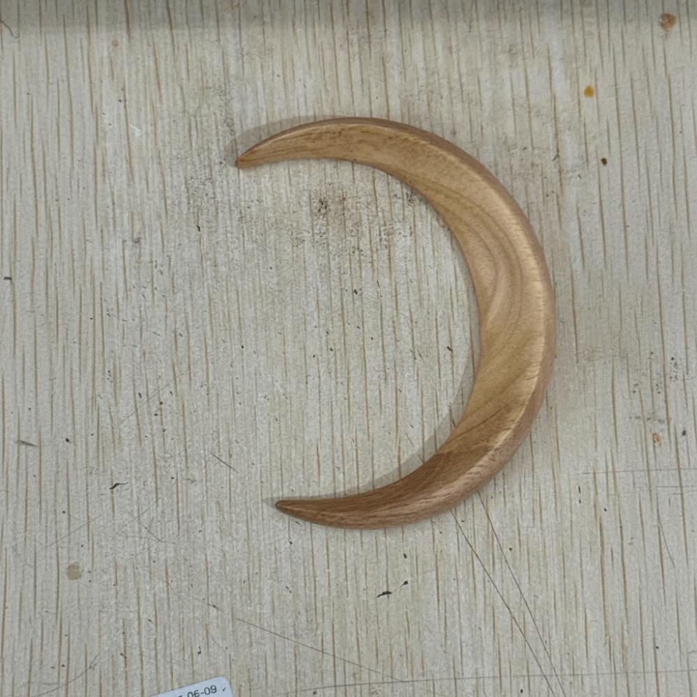 Elegant Wooden Half-Moon Hairpin Handcarved Handcrafted Hair Stick Crescent Hair Fork Daily Small