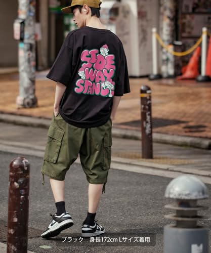 [VERBESSERT] [SIDEWAYSTANCE] Kurzarm Innai Innai Bar Print T-Shirt
