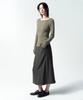 Insilence Woman Curved Stud Skirt Charcoal