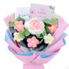 Completed Crochet Flowers Bouquet Artificial Knitted Flower Rose for Home Wedding Decoration