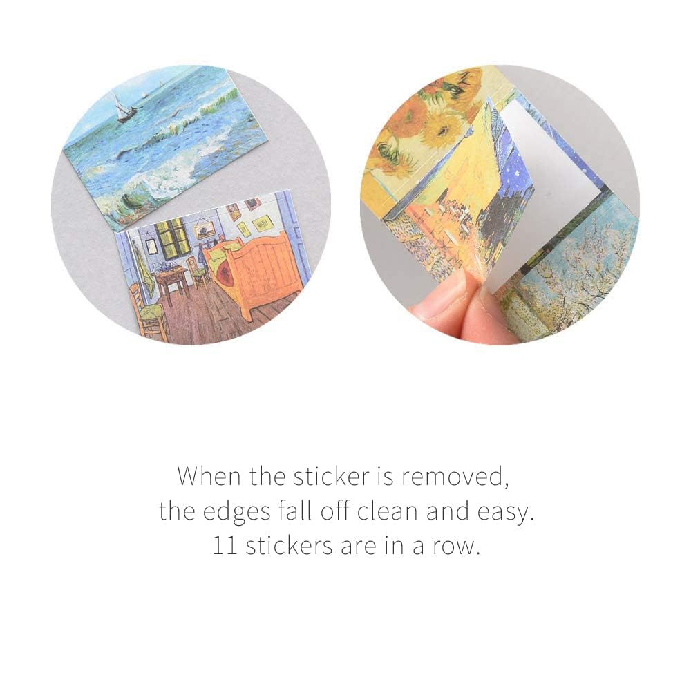 Monolike Wow Sticker Gogh Monet Set Cute Diary Mini Sticker Set + - Stickers, Decor, Stickers,