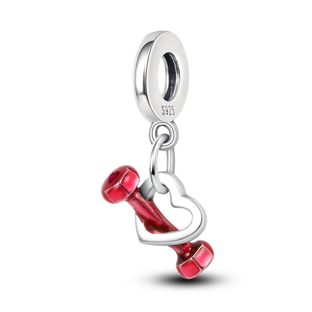 

Серия красного цвета, подвески, бусины, серебро 925 пробы, кровавое сердце, автомобиль, клубника, фрукты, висячие, подходят для оригинального браслета, ювелирные изделия своими руками