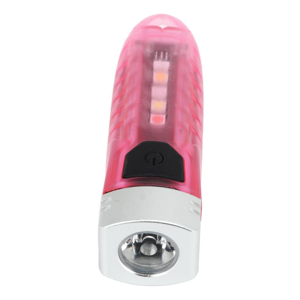 Portable Mini Keychain LED Light Torch Rechargeable IPX6 Type C Small Outdoor Keyring Flashlight 400LM Transparent Pink