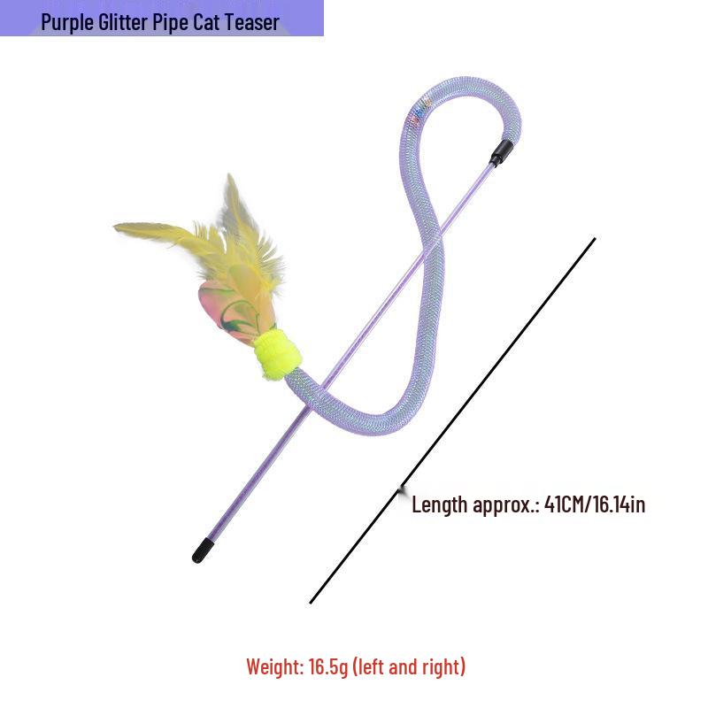 Pet Supplies Feather Bell Fairy Teaser Wand Collection - Interactive Cat Toys