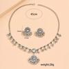 Moda Stile Etnico Indiano Set da 2 Pezzi in Zircone di Cristallo per Donne Collana Choker con Perline Metalliche e Nappa Orecchini Set in Zircone