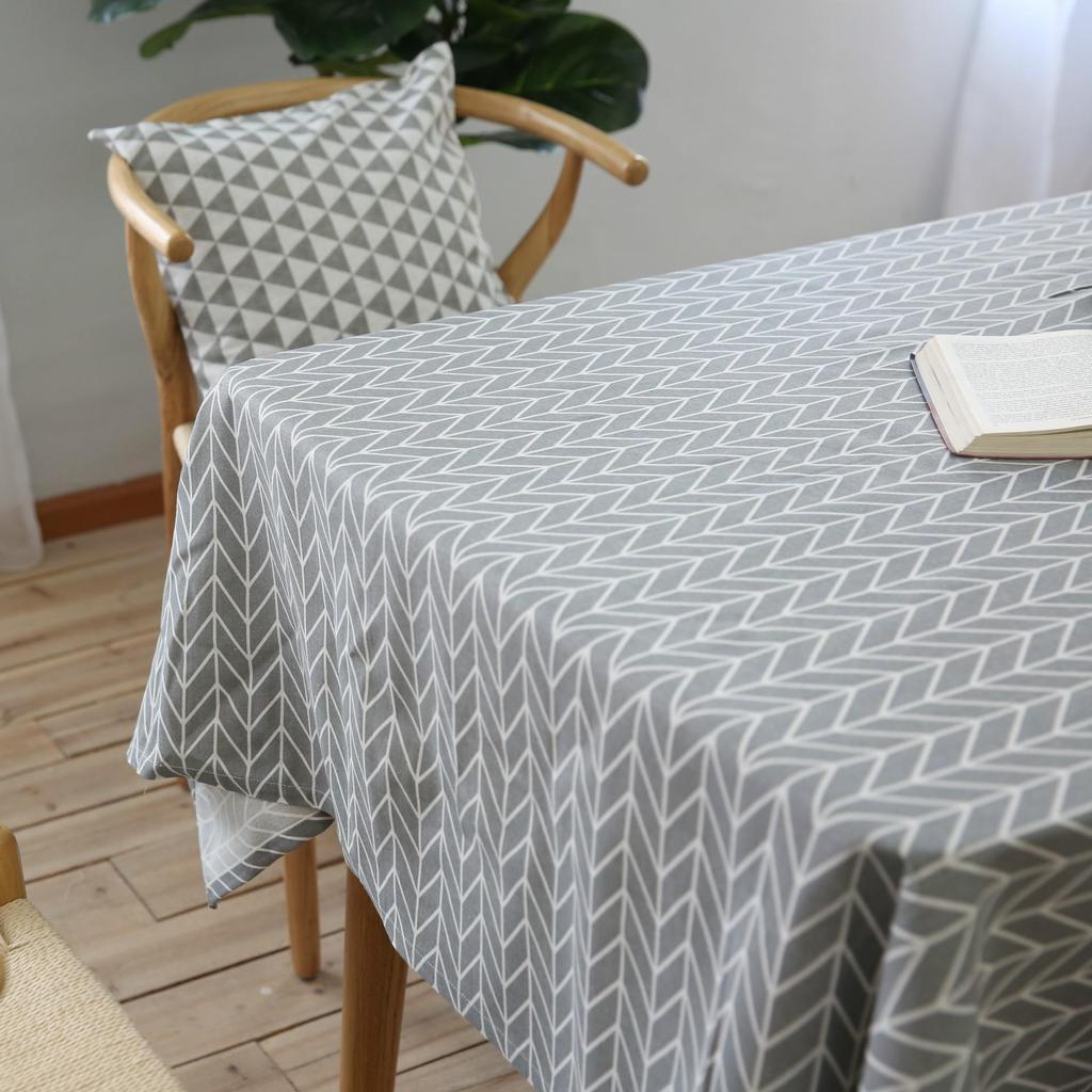 Geometric Art Cotton Linen Tablecloth for Coffee Tables