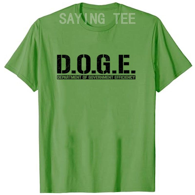 DOGE D.O.G.E. ODDĚLENÍ VLÁDNÍ EFEKTIVITY Tričko Humor Vtipná Písmena Potisk Nápisové Tričko Grafický Outfit Top s Krátkým Rukávem