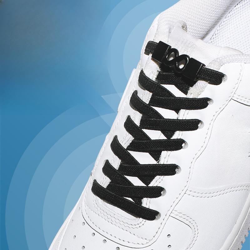 Schnürsenkel mit Acht-Zeichen-Schnalle für Herren, flache elastische, elastische und feste Schnürsenkel