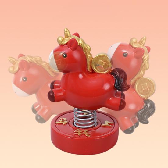 Yousheng Cartoon Horse Figurine Bring Good Luck Wealth Mini Horse Statue Spring Horse Fidget Toy New Year Decoration Ornament