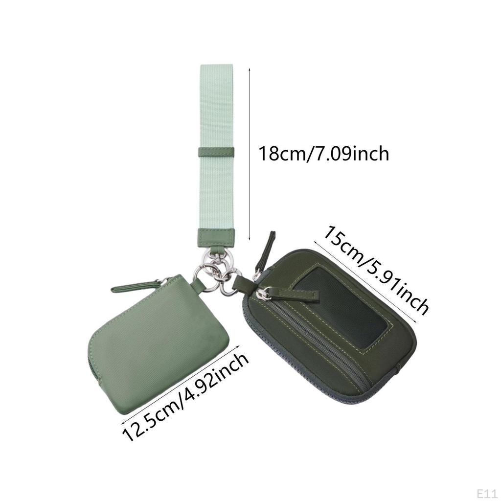 Nyckelring Armband Plånbok Dubbel Ficka Casual med Dragkedja Liten Nyckelring Kvinnor Män för