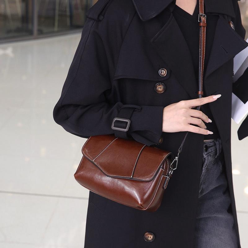 New Women's Shoulder Bag Luxury Designer Vintage Crossbody Bag High Quality Cowhide Women Square Messenger Bags 3412