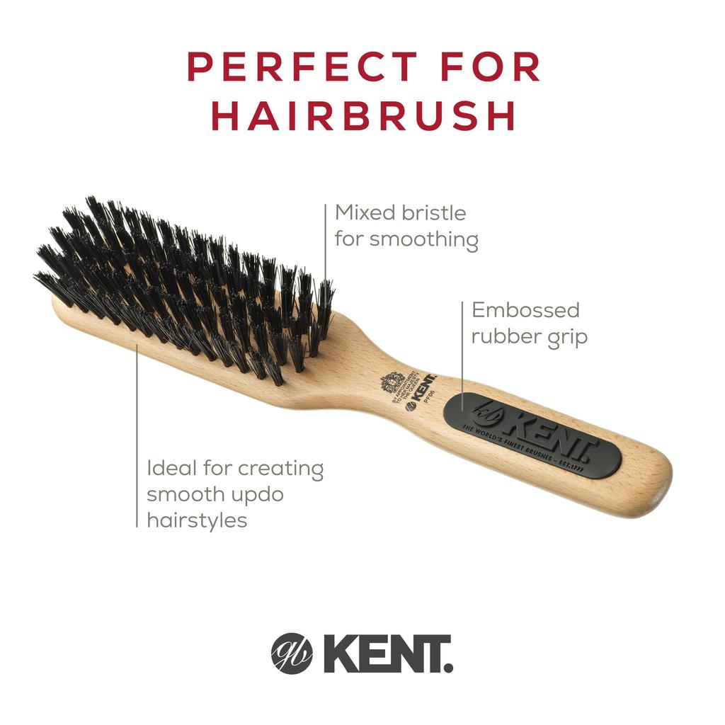 GB KENT Kent a Boar Bristle and Nylon Mix Hair Made with Natural Wood and and Used by the British Royal PF06 Brush, Brush, Bristle, Family,