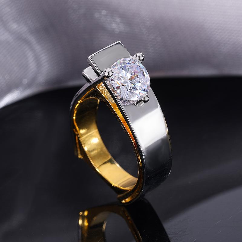 Elegant 925 Silver Plated Geometry Ring Inlaid with Dazzling Rhinestone Luxurious Party Birthday Jewelry Gift