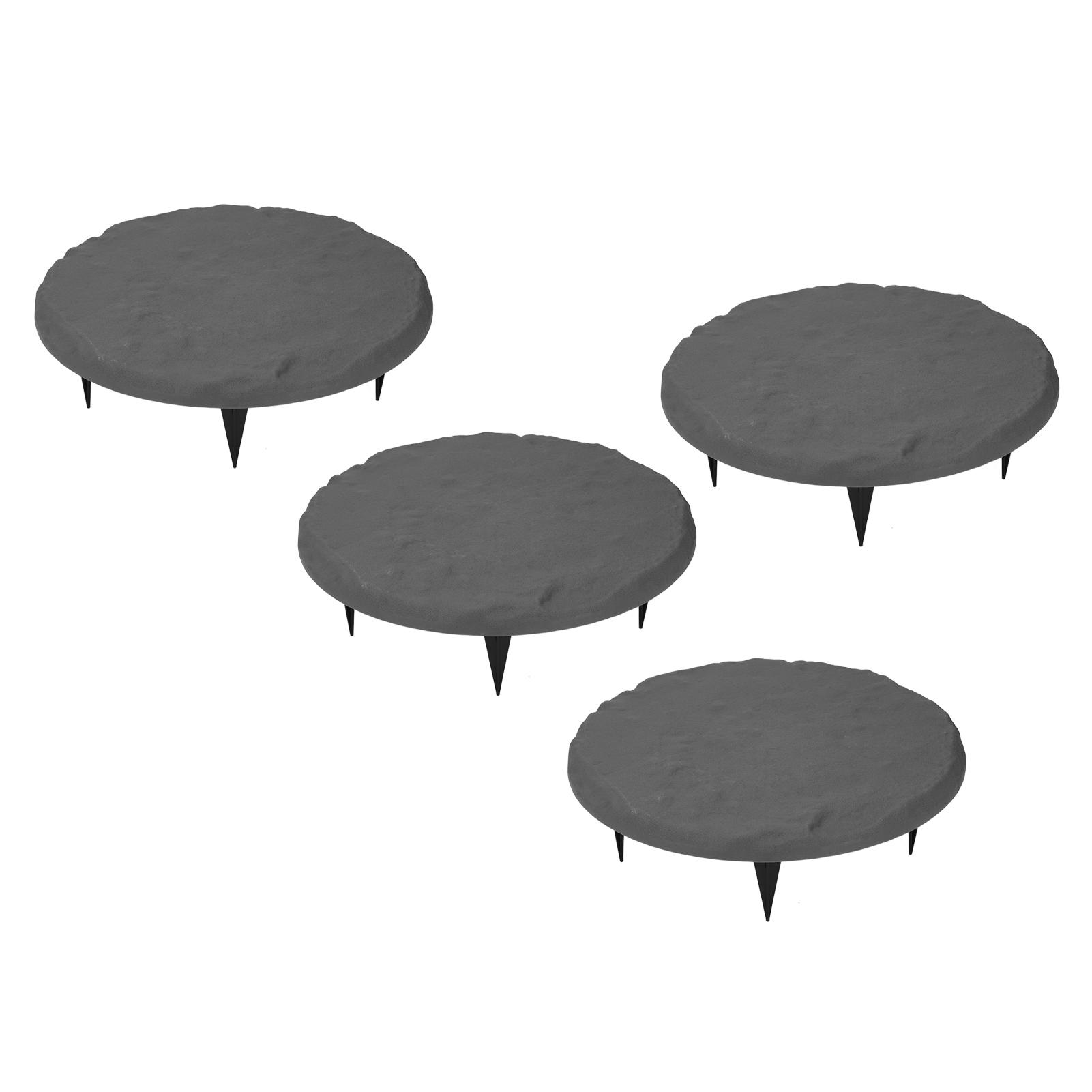 

Outdoor Step Stones Decorative Polypropylene Resin Stepping Stones with Ground Stakes for Lawn Garden Pathway Round Gray серый