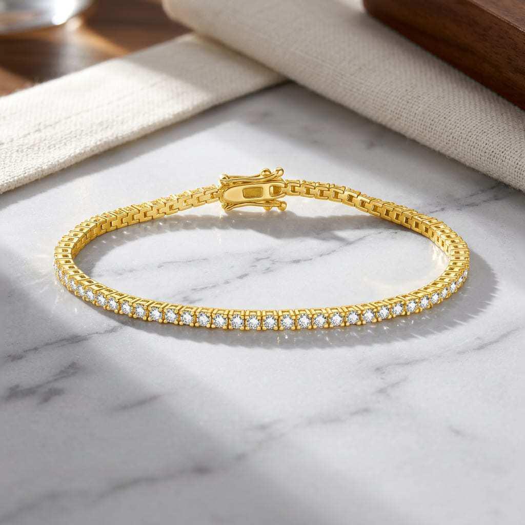 Moissanite 2.5mm Tennis Bracelet for Girls: Thin 925 Silver Luxury Chain