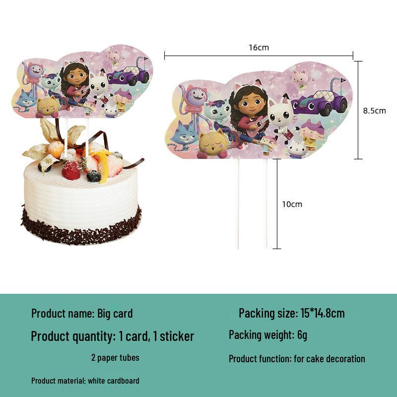 Gabby's Dollhouse Party Set: Plates, Napkins, Cups, Tablecloth, Banner & Balloons