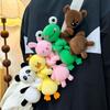 Funny Design Long Neck Rabbit Plush Keychain White Color Panda Plush Pendant  Backpack Accessory